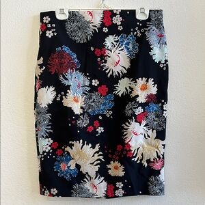 Philosophy Black Floral Pencil Skirt with Multi-Color Blooms